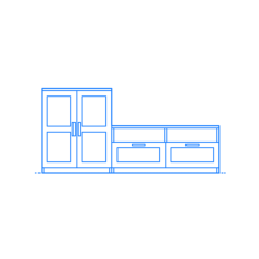 Furniture Entertainment Center Media Center Ikea Havsta Tv Storage Unit Combination 2 Bay L Shape Tracing Svg Vector, Free Vectors File